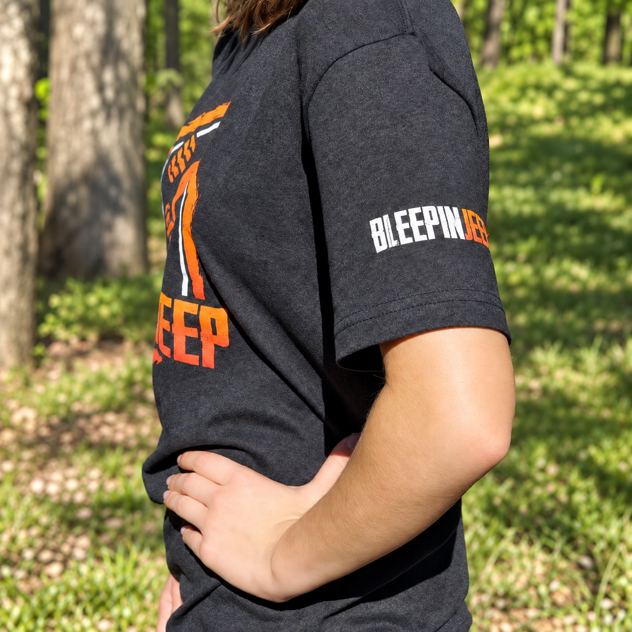 BleepinJeep Logo T-Shirt - Charcoal Gray - Image 3