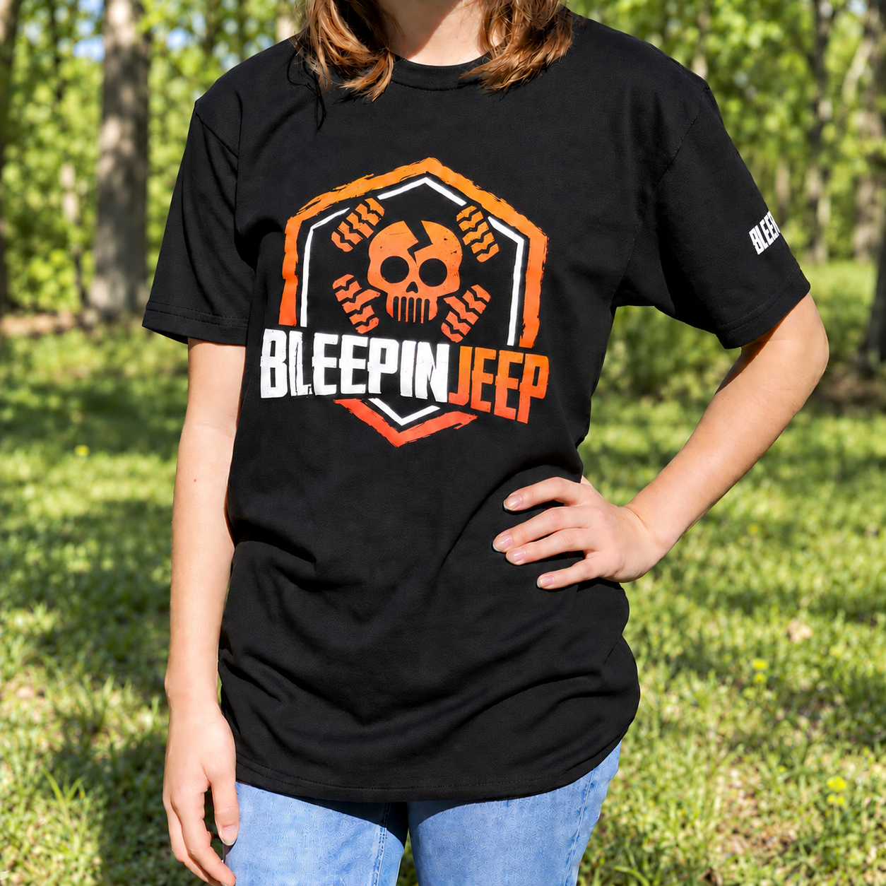 BleepinJeep Logo T-Shirt - Charcoal Gray - Image 4